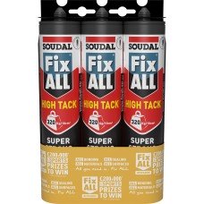 Soudal Fix All High Tack Sealant & Adhesive - 290ml - White - Pack of 3