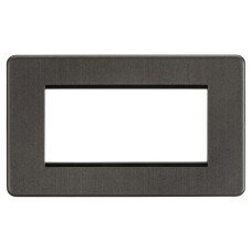 Knightsbridge 2 Gang 4 Module Euro Screwless Faceplate - Smoked Bronze Knightsbridge 2 Gang 4 Module Euro Screwless Faceplate - Smoked Bronze