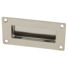 Exel Rectangular Flush Cabinet Pull Handle - 102 x 51mm - Polished Stainless Steel