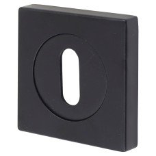 Hampstead Square Escutcheon - 52 x 52mm - Keyhole - Matt Black - Pair