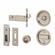 FVG Round Flush Privacy Set with Bolt - Stainless Steel Grade 304 - Satin Stainless Steel