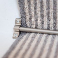 Exel Stair Rod with Plain Finials - 900mm Length - Satin Nickel