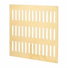 Hampstead Plain Slotted Vent - 242 x 242mm - 13500mm² Free Air Flow - Polished Brass