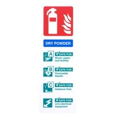 Exel Dry Powder Extinguisher Sign - 100 x 300mm - Rigid Plastic