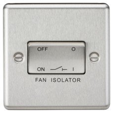 Knightsbridge 10A 1 Gang Round Edge Triple Pole Fan Isolator Switch - Brushed Chrome Knightsbridge 10A 1 Gang Round Edge Triple Pole Fan Isolator Switch - Brushed Chrome