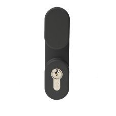 Strand PH371 Outside Access Device With Cylinder - Oval Knob - Matt Black