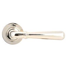 From The Anvil Polished Nickel Door Handles on Round Screw On Rose - Newbury Range 
