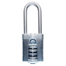 Squire Vulcan Combination Long Shackle Padlock - 50mm Body - 63 x 22.6mm Shackle - Blue
