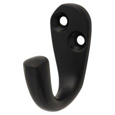 Hampstead Solid Brass Single Coat Hook - 43 x 17mm - Matt Black