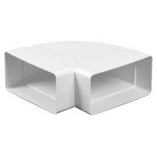 Awenta Horizontal 90° Flat Channel Bend - 110 x 55mm - White