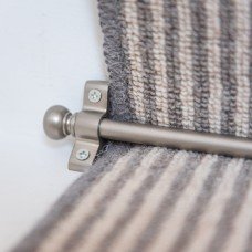 Exel Stair Rod with Round Bulb Finials - 900mm Length - Satin Nickel