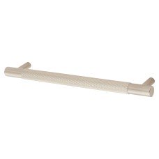 Alexander & Wilks Brunel 12mm Knurled T-Bar Cabinet Pull Handle - 160mm Centres - Satin Nickel