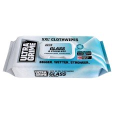 UltraGrime Pro Glass & Stainless XXL+ Clothwipes - Pack of 50