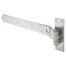 Heavy Duty Cranked Hook & Band Gate Hinge - 450 x 60mm - Galvanised - Pair