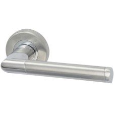 M Marcus Polished/Satin Chrome Door Handles on Round Rose - Mercury Range 