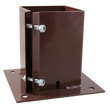TIMCO Bolt Down Fence Post Shoe - Bolt Secure - 75 x 75mm - Oxide Red