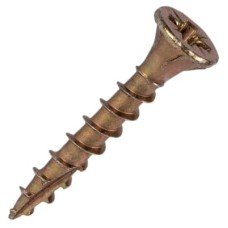 Reisser Cutter Pozi Countersunk Wood Screws - 4.0 x 25mm - Yellow Zinc - Pack of 200