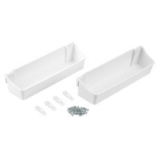 Emuca Supra Auxiliary Tray Kit - 350mm Length - White - Pack of 2