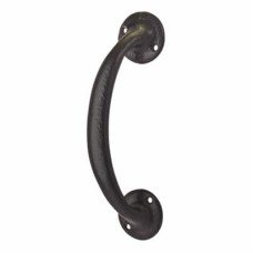 Victorian Bow Door Pull Handle - Screw Fix - 190 x 33mm - Antique Black Iron