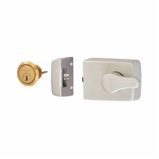 Arrone AR850 Roller Bolt Deadlocking Nightlatch - 60mm Backset - Silver Case/Polished Brass Cylinder