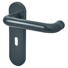 Hoppe AR600/22 Anthracite Grey Nylon Steel Core Safety Keyhole Lock Door Handle - Paris Range
