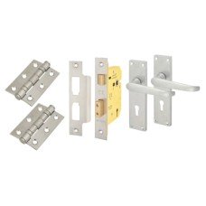 Exel Victorian Straight 3 Lever Sashlock Door Handle Kit - Satin Chrome Exel Victorian Straight 3 Lever Sashlock Door Handle Kit - Satin Chrome