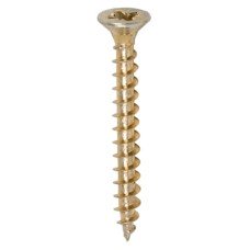 TIMCO Solo Chippy Pozi Countersunk Wood Screws - 4.0 x 35mm - Yellow Zinc - Pack of 200