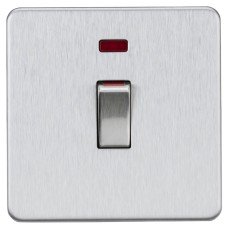 Knightsbridge 45A 1 Gang Screwless Double Pole Cooker Switch with Neon - Brushed Chrome Knightsbridge 45A 1 Gang Screwless Double Pole Cooker Switch with Neon - Brushed Chrome