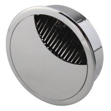 Exel Round Cable Tidy Grommet - 80mm Hole Size - Polished Chrome