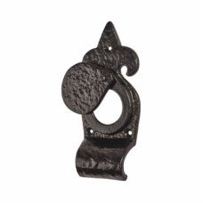 Elan Rim Cylinder Latch Cover Escutcheon - 144 x 63mm - Metalized Antique Black Iron