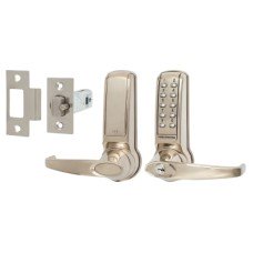 Codelocks CL4010 Digital Code Operated Lock and Latch with Key Override - Stainless Steel