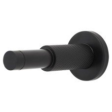 Hampstead Knurled Projection Door Stop - 100mm Projection - Matt Black