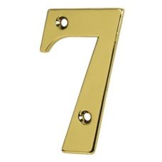 79mm Screw Fix Door Numeral - 7 - Polished Brass Effect 79mm Screw Fix Door Numeral - 7 - Polished Brass Effect