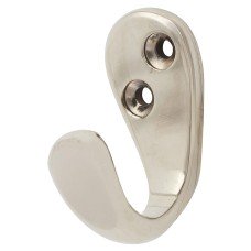 Alexander & Wilks Victorian Single Coat Hook - 44 x 23mm - Polished Nickel