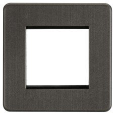 Knightsbridge 1 Gang 2 Module Euro Screwless Faceplate - Smoked Bronze