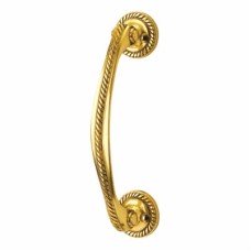 Georgian Offset Door Pull Handle - Screw Fix - 178 x 35mm - Polished Brass