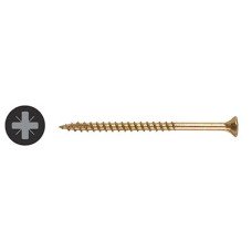 Ulti-Mate II Stick Fit PoziSquare Countersunk Wood Screws - 5.0 x 100mm - Yellow Zinc - Pack of 100