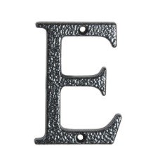 76mm Screw Fix Door Letter - E - Antique Black Iron