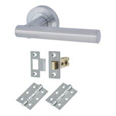 Exel Bella Latch Door Handle on Rose Kit - Satin Chrome