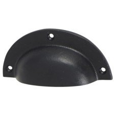 Olde Forge Vintage Cabinet Cup Handle - 89mm Centres - Black Iron