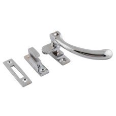 Exel Cast Bulb End Mortice & Hook Plate Casement Window Fastener - Reversible - Polished Chrome