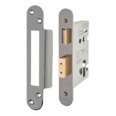 Hampstead Architectural Euro Profile Sashlock - 78mm Case - 57mm Backset - Radius - Black Nickel