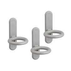 elfa Top Track System - Circle Tool & Storage Board Hooks - 170 x 100 x 38mm - Platinum - Pack of 3
