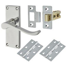 Exel Budget Scroll Latch Door Handle Kit - Polished Chrome