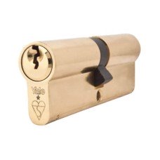 Yale 1 Star 6 Pin Kitemarked 90mm Euro Double Cylinder -45 + 45mm - Polished Brass - Keyed to Differ