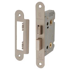 Exel Contract Bathroom Lock - 65mm Case - 44mm Backset - Radius - Satin Nickel
