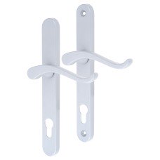 Fab & Fix Balmoral uPVC Scroll Multipoint Door Handle - 92mm c/c - LH - Premium Satin Silver