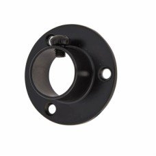 Rothley 19mm Tube Hanging Rail End Socket with Locking Grub Screws - Black - Pack of 2