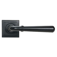 From The Anvil Matt Black Door Handles on Square Rose - Newbury Range 