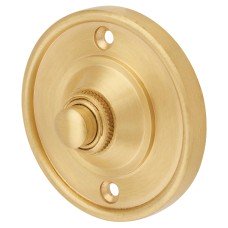Hampstead Round Bell Push - 65mm Diameter - Satin Brass